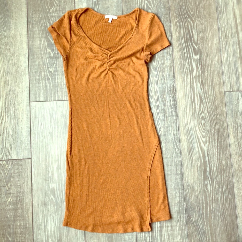 Orange ribbed dress